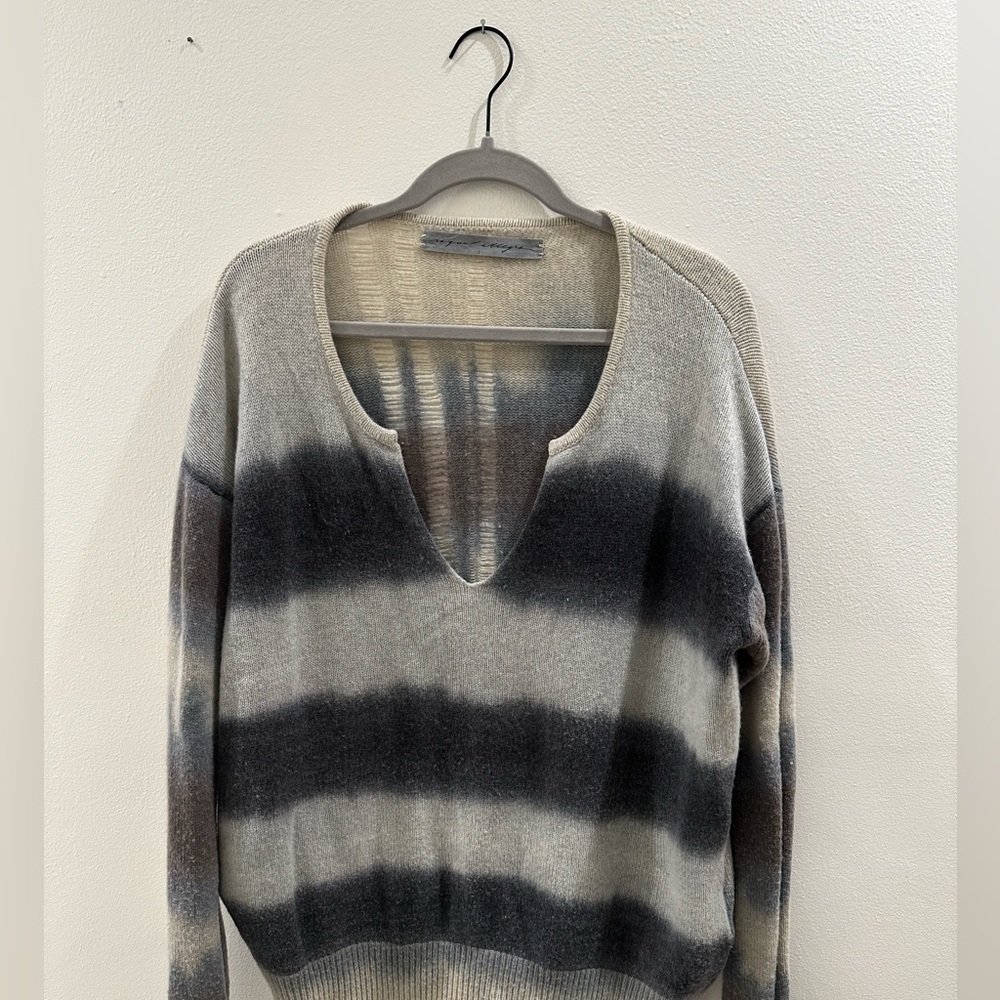 Raquel Allegra Shirred Tye Dye Cashmere Oversized Sweater